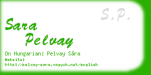 sara pelvay business card